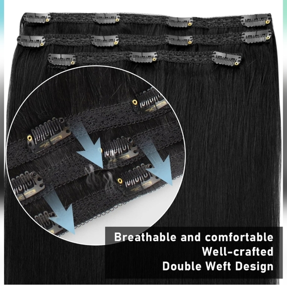 Clip in Hair Extensions Human Hair - Picture 5 of 6